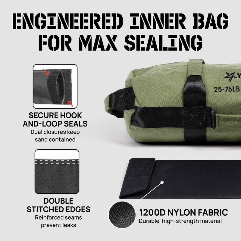 Yes4All Sandbags for Working Out, Unfilled Adjustable Sand Bags for