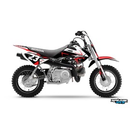 Kalair GFX Graphics kit for Honda CRF50 (2004-2012) Evader Series Red 9 Mil-Dirt bike Custom Racing Graphics Decals Stickers Kit, no-plastics