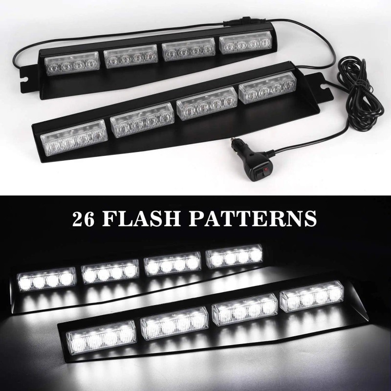 32LED Emergency Hazard Warning Strobe Beacon Windshield Dash Lamp New