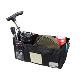 Iconikal Walker Assist Accessory Organizer, Phone and Tablet Holder with Key Storage, Black