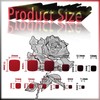 24Pcs Curve Line Press on Toenails for Art with Red