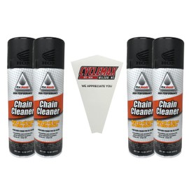 CYCLEMAX Four Pack compatible with Honda Chain Cleaner 08732-CHC00 Contains Four 15oz Cans and a Funnel