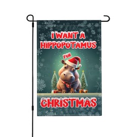 I Want A Hippopotamus For Christmas Funny Flags Hippopotamus Garden Burlap Flag Hippopotamus Gifts African American Christmas Decorations 12x18 Garden Flag For Christmas Flag I Want A Hippopotamus For Christmas Funny Flags Hippopotamus Garden Burlap Flag
