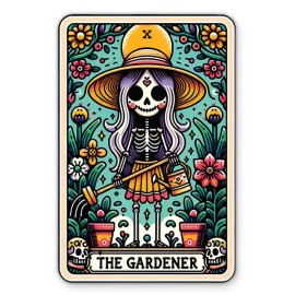 Akuna Print The Gardener Tarot Funny Vinyl Sticker - for Water Bottle Phone Car - 4"