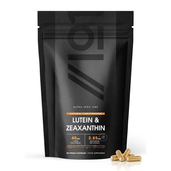 Lutein & Zeaxanthin | 40mg Lutein 2.85mg Zeaxanthin | Natural Carotenoids from Marigold Extract | Non GMO, Halal, Vegan | 90 Capsules (3 Months Supply)