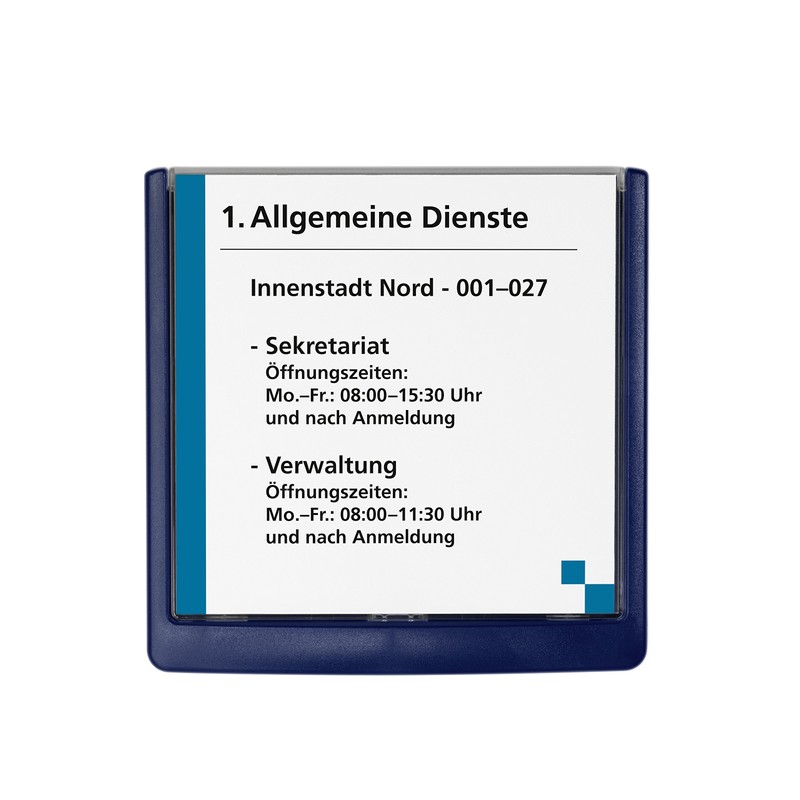 Durable 149x148.5mm Click Door and Wall Sign - Dark Blue