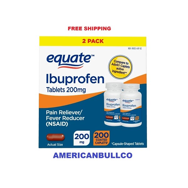 Equate Ibuprofen Caplets 200 mg Pain Reliever and Fever Reducer