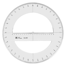 30 CM Full Round Protractor, 360 Degree Plastic Measuring Tools Math Organic Semicircle Circle Protractor Drawing Template Design Tool Ruler