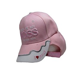 Christ Christian Jesus Is My Boss 1 Peter 2:25 Pink Embroidered Cap Hat