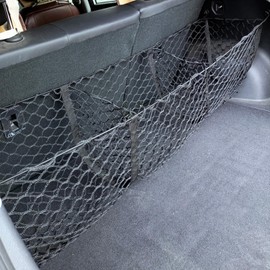 Socpuro Truck Bed Cargo Net, 47.2 x 11.8 x 11.8 inches (120 x 30 x 30 cm), Car Trunk Net, Light Tiger, Luggage Storage, Net Pocket, Stretchable, Luggage Fastening Net, Prevents Loads from Dropping