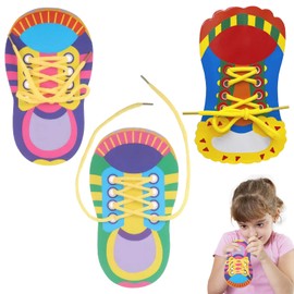 Celiodd Pack of 3 Bow Tying Learning Children, Bows, Tying Learning, Ideal for 3-6 Years, Shoes Tying Learning Safe and Entertaining, Bow Learning Children Fine Motor Skills, Shoelace Toy