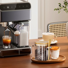 holoith Glass Jars with Bamboo Lids and Spoons, 16 oz Glass Storage Containers with Lids for Dry Food Storage Sugar, Coffee, Nuts, Cookie, Candy, Tea, Airtight Kitchen Canisters Spice Jars