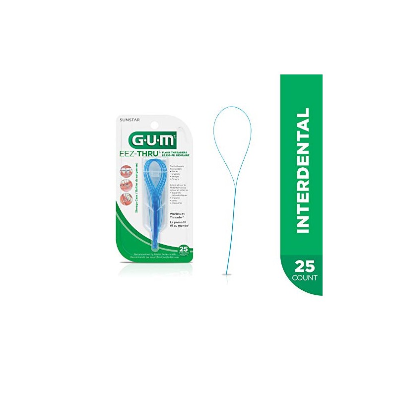 Gum EEZ-Thru - Hilo dental, Multicolor, 1 paquete
