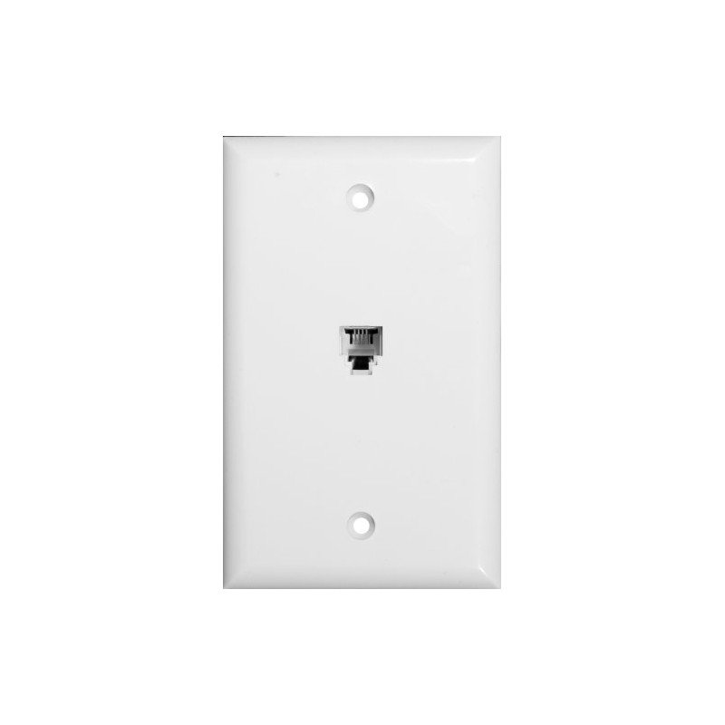 Morris 80011 Single RJ11 4 Conductor Phone Jack Wall Plate,