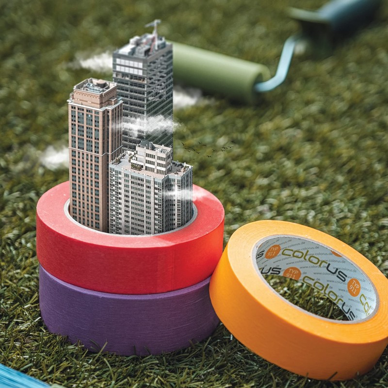 Colorus 3 x professional painter's gold tape, 25 mm x
