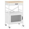Homeiju Kitchen Island Cart, Kitchen Storage Cart with Drawer, Microwaves
