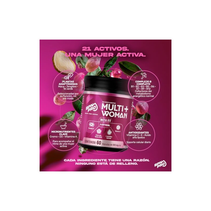 BPN PRO Multi+ Woman | Multivitamínico para Mujer 60 Cápsulas