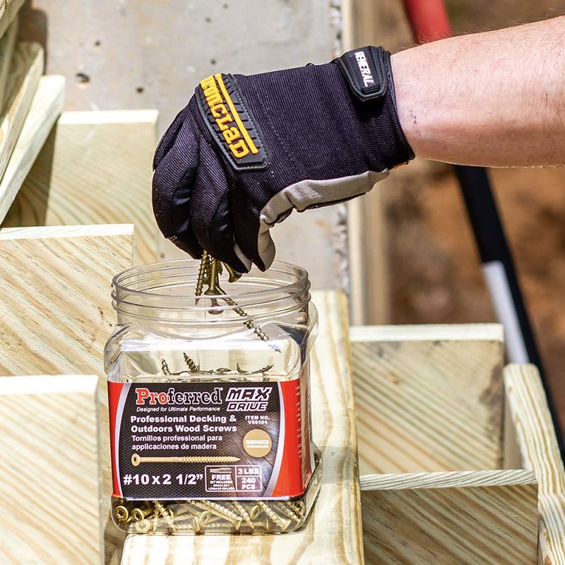 Proferred MAX Drive Professional Decking & Outdoors Wood Screws, Bronze