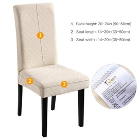 Fuloon Universal Stretch Chair Cover, Removable Protective Chair Cover for Home, Dining Room, Modern Wedding Bouquet, Hotel, Restaurant Decor Set of 4/6