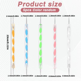 10 PCS Dotting Tools Nail Art Tool Set, 5 Pick Double-End Nail Dotting Tools and 5 Pick Nails Art Liner Painting Brushes Nails Arts Brushes Nailes Arts Design Tool for Nail-Art Design（Random Color）