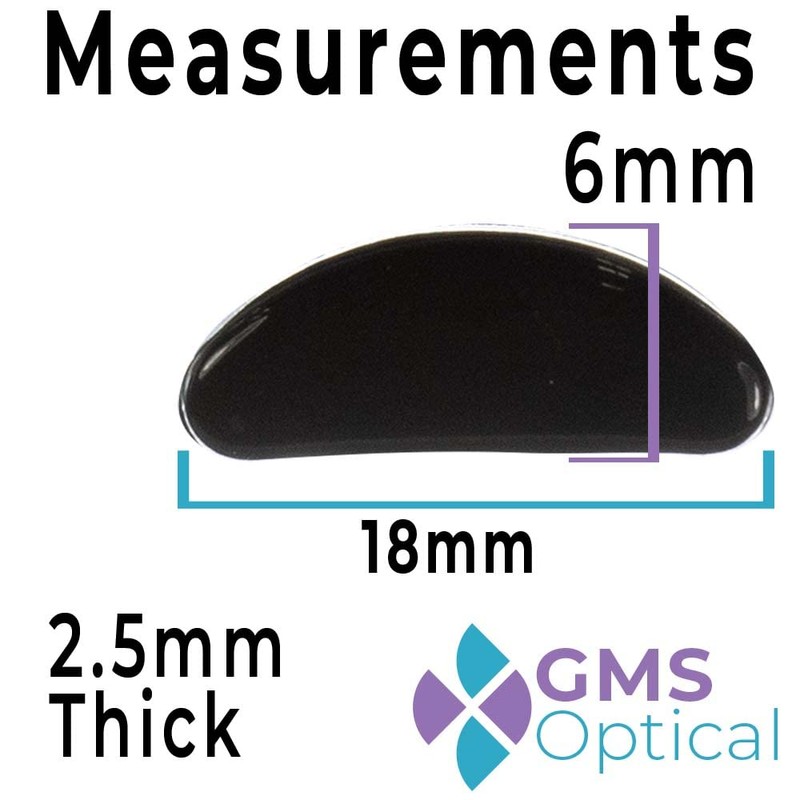 GMS Optical 2.5mm Anti-Slip Adhesive Contoured Soft Silicone Eyeglass Nose