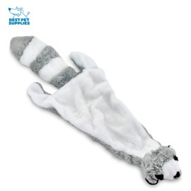 Best Pet Supplies 2-in-1 Stuffless Squeaky Dog Toys with Soft, Durable Fabric for Small, Medium, and Large Pets, No Stuffing for Indoor Play, Holds a Plastic Bottle - Raccoon, Medium