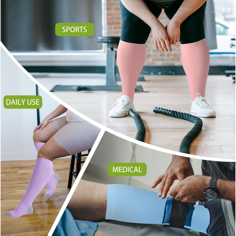 Sockswift Bamboo Viscose Plus Size Compression Socks Wide Calf 15-20mmHg