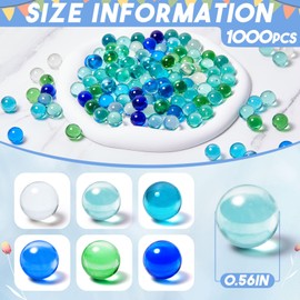 Sotiff 1000 Pieces Cats Eyes Glass Marbles Color Mixing Glass Marbles 0.55 Inch Solid Glass Marbles Round DIY Colorful Marble for Kids Slingshot Home Decoration Chinese Checkers Game (Multiple)