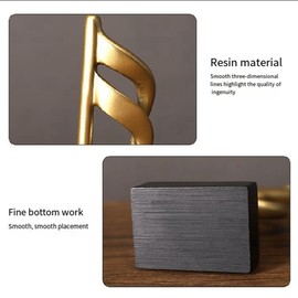 Fowecry 3Piece Musical Sculpture Statue Resin Music Note Figurine for Home Piano Gifts Resin Ornaments