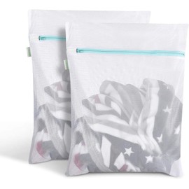 OTraki Mesh Laundry Bag for Delicates 2 Pack 16 x 20 inch Zippered Large Washing Machine Bags for Sweater Blanket Bedding Garment Dirty Clothes Washer Dryer Net Protector Travel Dorm Organizer