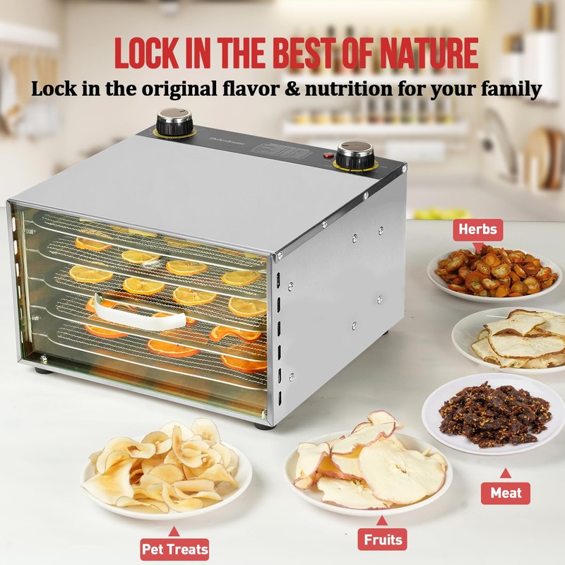 Empculd Food Dehydrator - 5 Stainless Steel Trays Dryer Machine