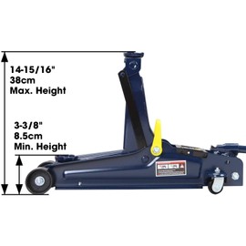 TCE TCET825051-1 Torin Hydraulic Low Profile Trolley Floor Jack with Single Piston Quick Lift Pump, 2.5 Ton (5,000 lb) Capacity - Blue
