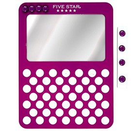 Five Star Magnetic Mirror & Push Pin Board Locker Organizer, 6 x 8-Inches, Berry Pink/Purple (73537)