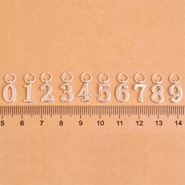 SUGARKITTEN LONDON Sterling Silver 12 x 6mm 0-9 Number Charm DIY Age Birthday Gift Pendant (4)