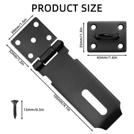 4 Inch Heavy Duty Hasp and Staple, Shed Lock & Gate Latch - Rust-Proof Stainless Steel Door Lock for Sheds, Gates, Cabinets, Pet Cages - Secure Hasp with Concealed Screws, Includes Mounting Hardware