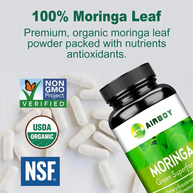 Moringa Herbal Dietary Capsules - Energy and Immune Support-60 capsules
