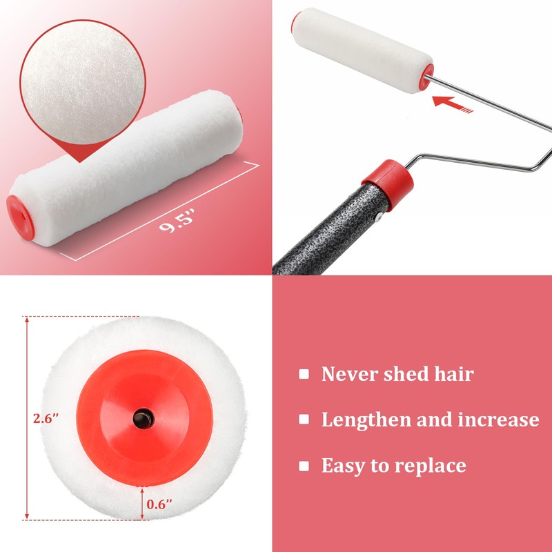 FLY HAWK Paint Roller Kit, 4 FT Stainless Steel Pole