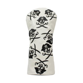 Golf Club Covers Driver Covers Fairway Wood Headcover Leather Mallet Putter Headcovers Black Skull Pattern fits Most Brands of Golf Club Head Covers