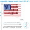6 FT Metal Flag Pole Kit for Outside House w/