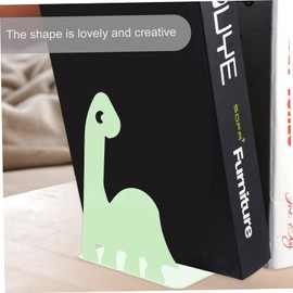 STOBOK Dinosaur Metal Bookends - Children's Bookshelf Table Top Shelf Book Ends - Kids Bookends for Shelves and Office (1 Pair)