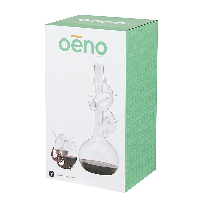 Oenophilia Porto Port Decanter Set, 3.5"H x 1.75"W x 3"D,