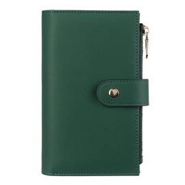 YJ-NEFELI Women Wallets Purse RFID Credit Card Wallet Leather Trifold Credit Card Holder for Women Ladies Coin Purse Medium Size with Pen Holder
