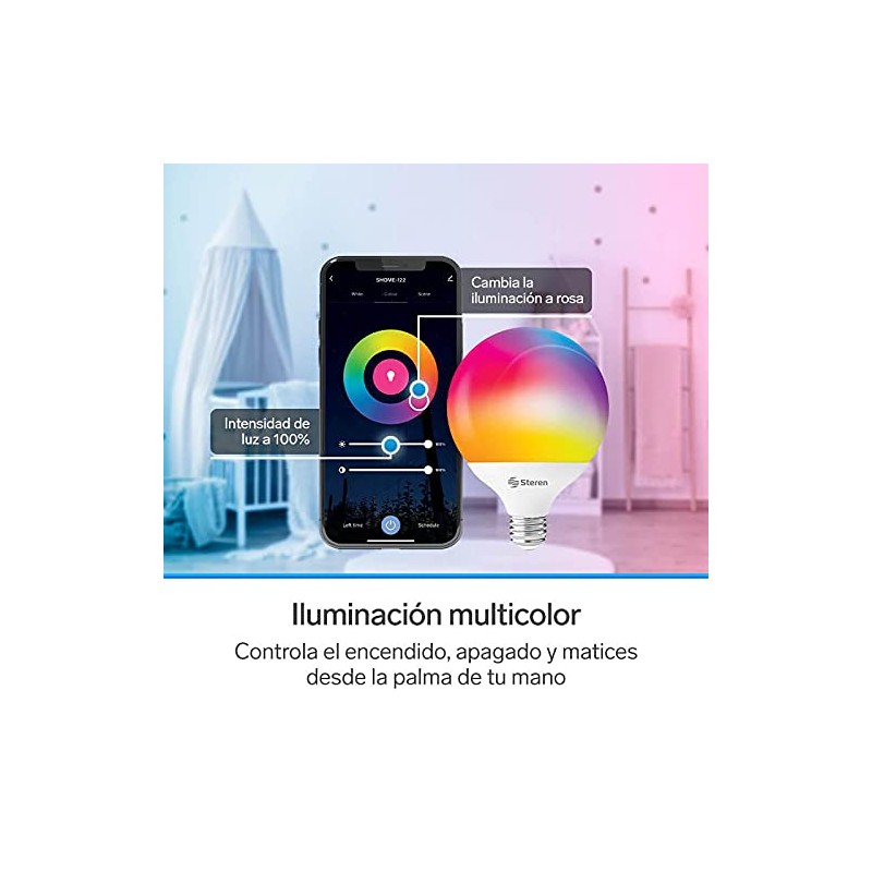 Steren Foco LED Wi-Fi RGBW multicolor de 15 W SHOME-122
