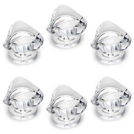 MroMax 6pcs Tiny Pull Handle Triangle Acrylic Mini Knob 19mm Diameter Clear Shiny Knob Cute Decoration for Jewelry Box, Gift Case and Makeup Box