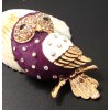 Betsey Johnson Spotted Hoot Wise OWL Purple Rhinestone Betsey Johnson