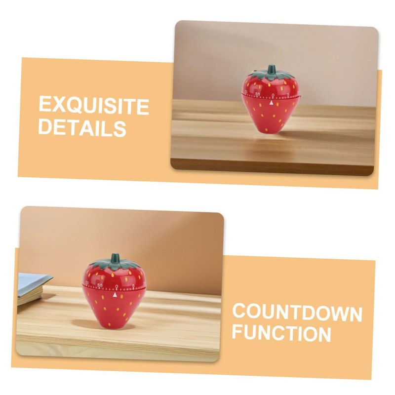 Mikinona User-Friendly Mechanical Timer Strawberries Alarm Ideal for Cooking Baking