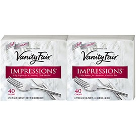 Vanity Fair Impressions Napkins, White - 40 ct - 2 pk