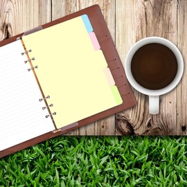 hocadon 30 Sheets/6 Sets A5 Dividers 6 Hole Index A5 Ring Binder Dividers for Folder A5 for Ring Binder, Planner, Notebook (21 x 14 cm)