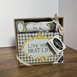 Kathy Live Your Best Life Box Sign & Dish Towel Set By Kathy Gift Set