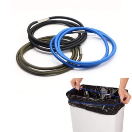 Hongmed Rubber Bands, Trash Can Bands for 13 to 30 Gallon Garbage Cans, Durable Trash Bag Bands Elastic Bands to Hold Trash Can Bags in Place, Black, Blue, and Olive Green